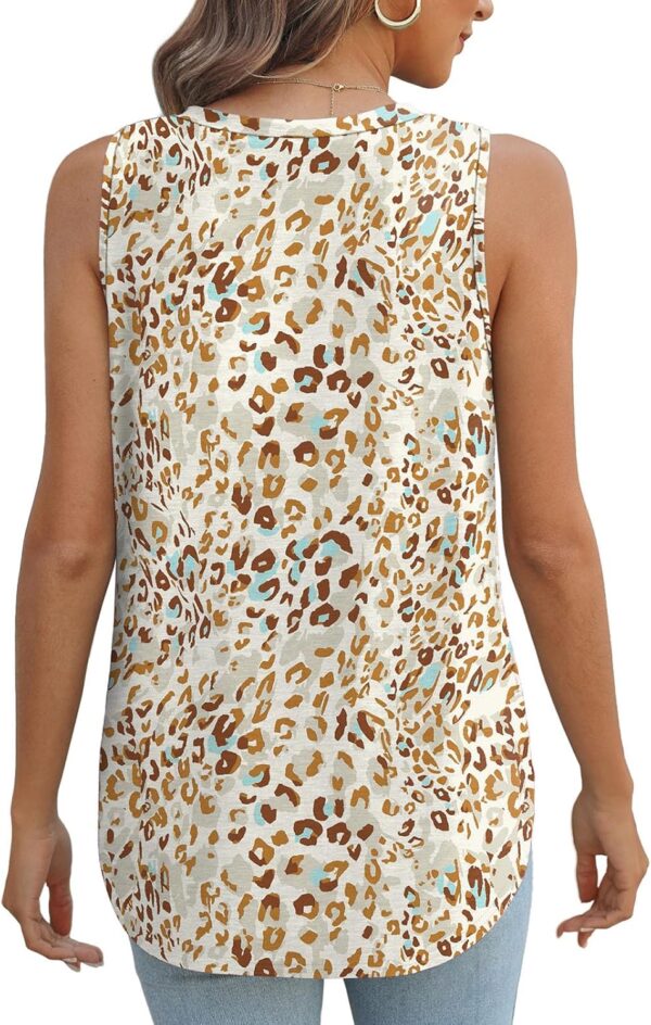 XIEERDUO Womens Tank Tops V Neck Eyelet Embroidery Casaul Sleeveless Shirts - Image 4