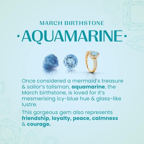 ANGARA Natural Solitaire Pear Aquamarine Drop Earrings with Diamonds in 14K Solid Gold/Platinum | March Birthstone, Birthday, Engagement, Anniversary, Wedding Jewelry Gift for Women - Image 6