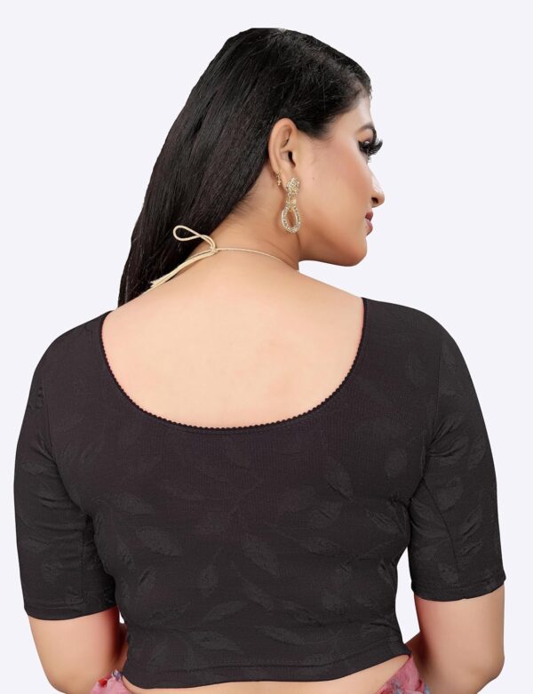 KNETLI Polyester Cotton Readymade Blouse for Women-Round Neck,Half Sleeve,Stretchable - Image 4