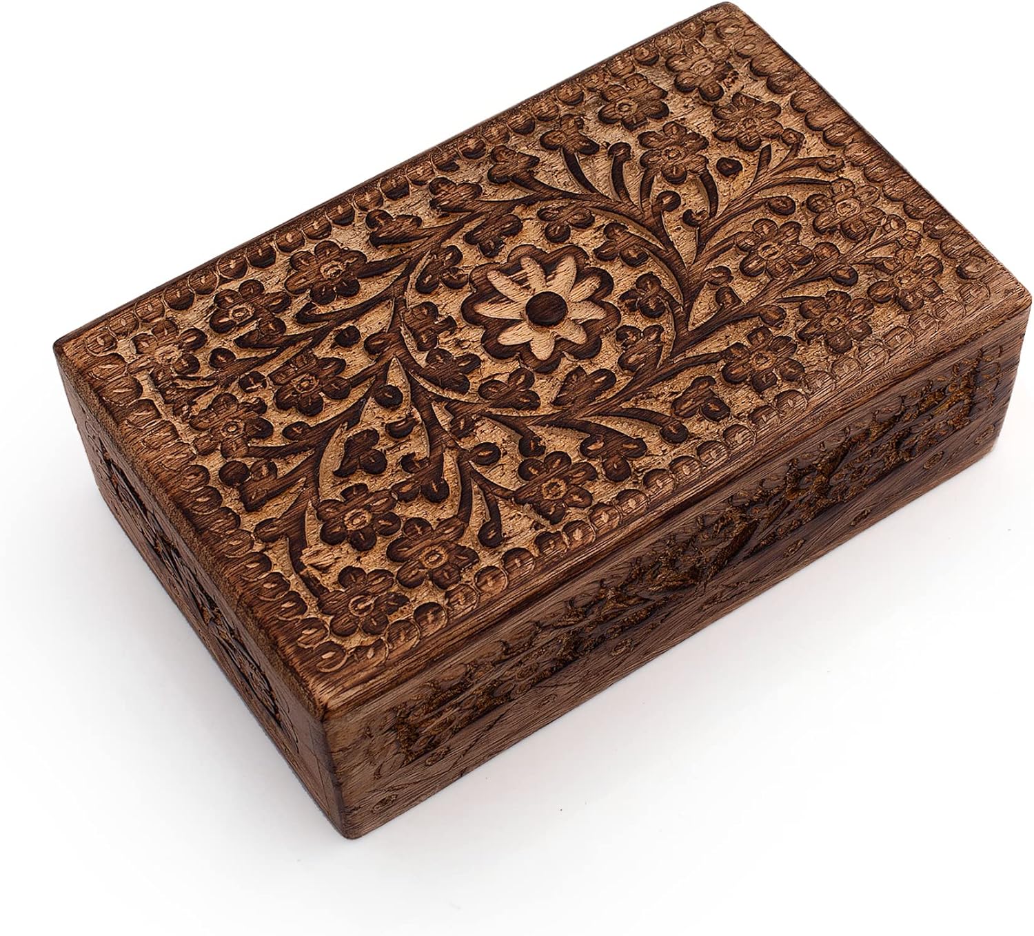 Great Birthday Gift Ideas Handmade Decorative Wooden Jewelry Box Jewelry Organizer Keepsake Box Treasure Chest Trinket Holder Watch Box Storage Box Housewarming Gifts Women - Image 7