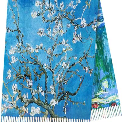 Double-Sided Large Wearable Art Scarf, Cashmere-Feel Reversible Iconic Classic Artworks by Legendary Artists