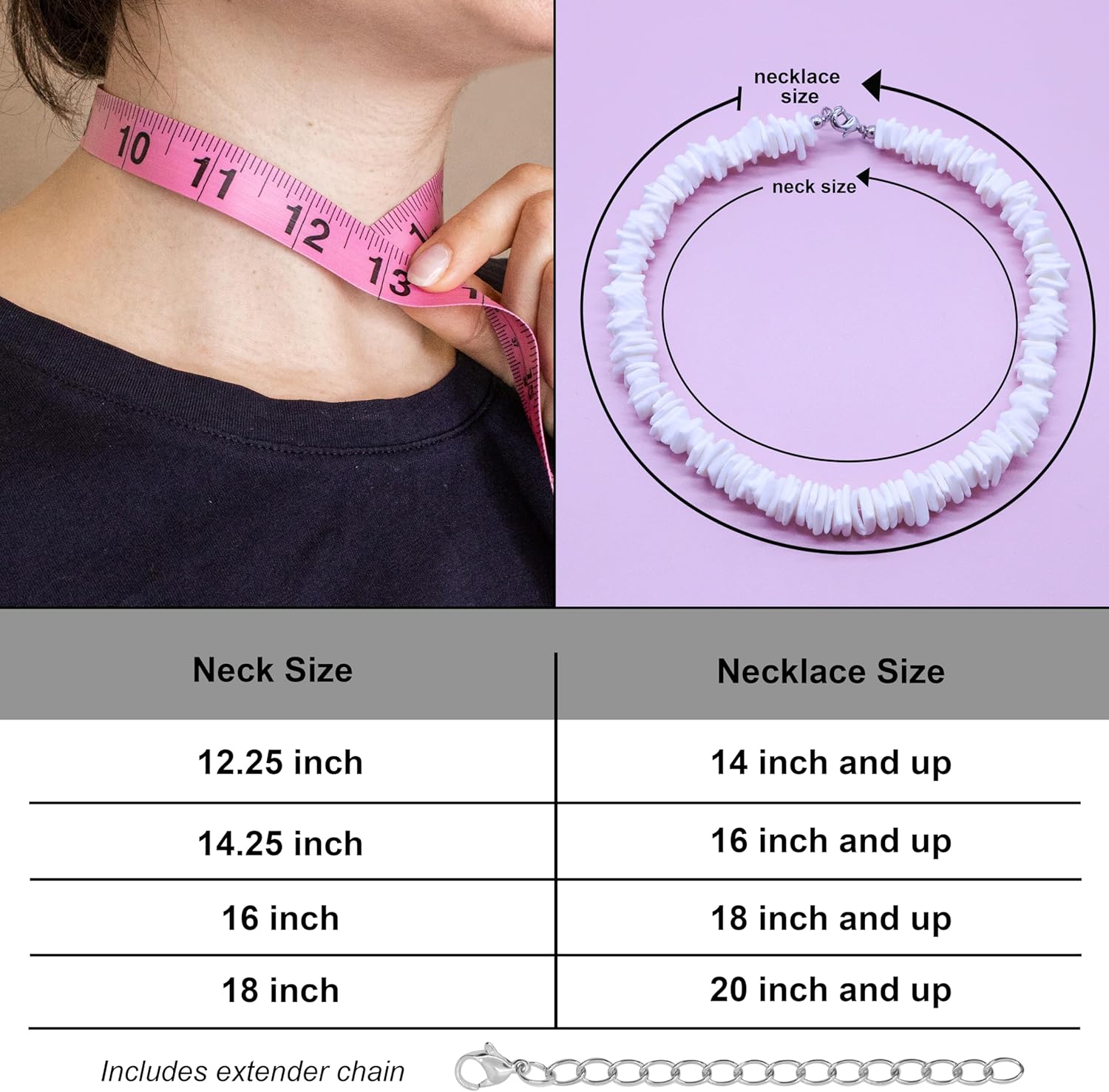 Fablinks White Puka Shell Necklace, Hawaiian Seashell Necklace for Men, VSCO Girl Beach Necklaces for Women, Beachy Beaded Summer Pooka Choker, Heishi Clam Chips Surfer Jewelry - Image 4