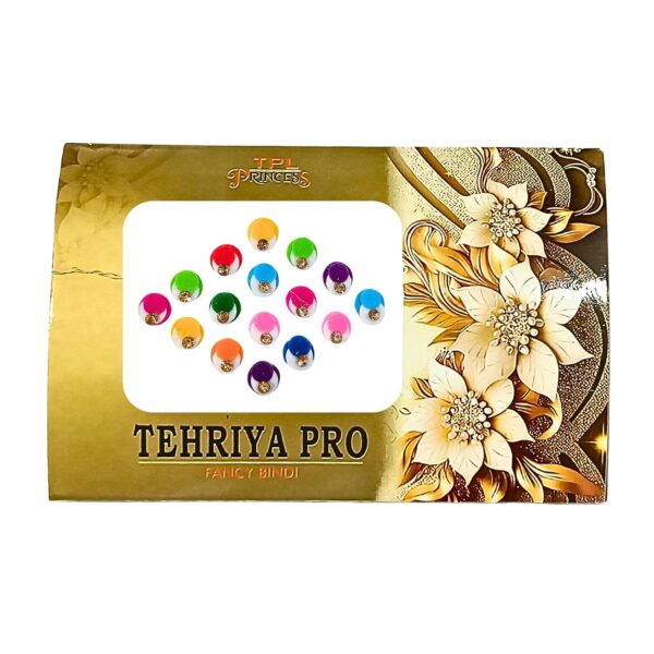 Bindi Indian Small Round Circle Bindi Assorted With Stone Multi Color Indian Daily Use Forehead Bindi Round Dot Tattoo Body Art Sticker (Red), Medium - Image 2