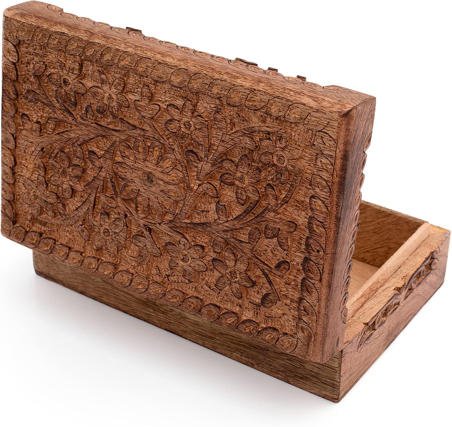 Great Birthday Gift Ideas Handmade Decorative Wooden Jewelry Box Jewelry Organizer Keepsake Box Treasure Chest Trinket Holder Watch Box Storage Box Housewarming Gifts Women - Image 5