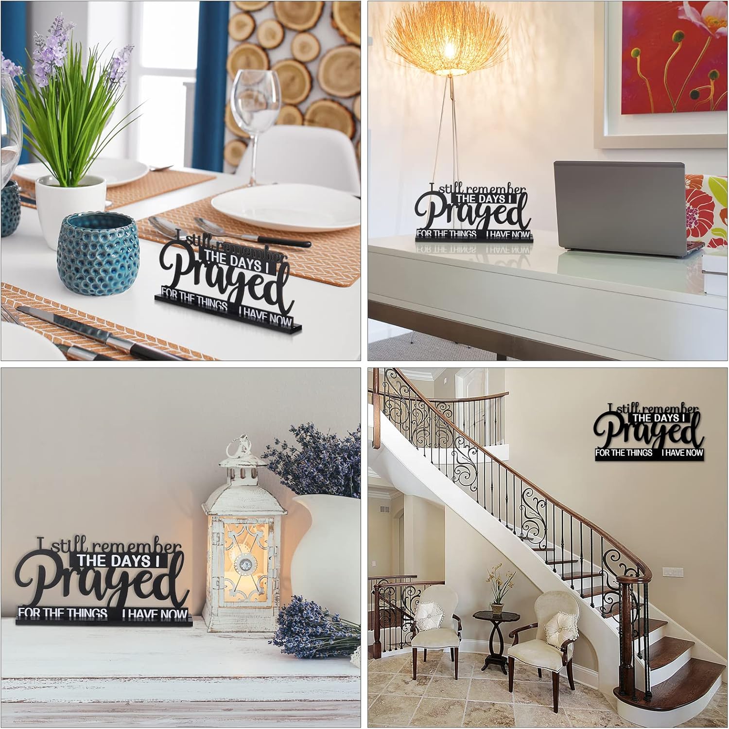 I Still Remember the Days I Prayed Sign Inspirational Table Blessed Signs Motivational Decor Farmhouse Table Home Centerpieces Faith Wooden Shelf Sign for Living Room Office (Classic Style) - Image 4