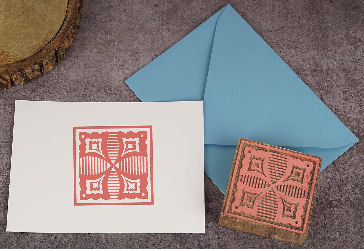 IBA Indianbeautifulart Textile Printing Block Geometric Hand Carved Wooden Stamp Wood Block Printing Textile Stamps for Fabric/Pottery Blocks,3 Inch - Image 5