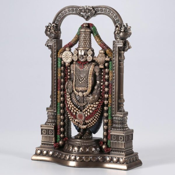 Veronese Design 8 3/8 Inch Lord Venkateswara as Balaji Cold Cast Resin Bronze Finish Statue - Image 4