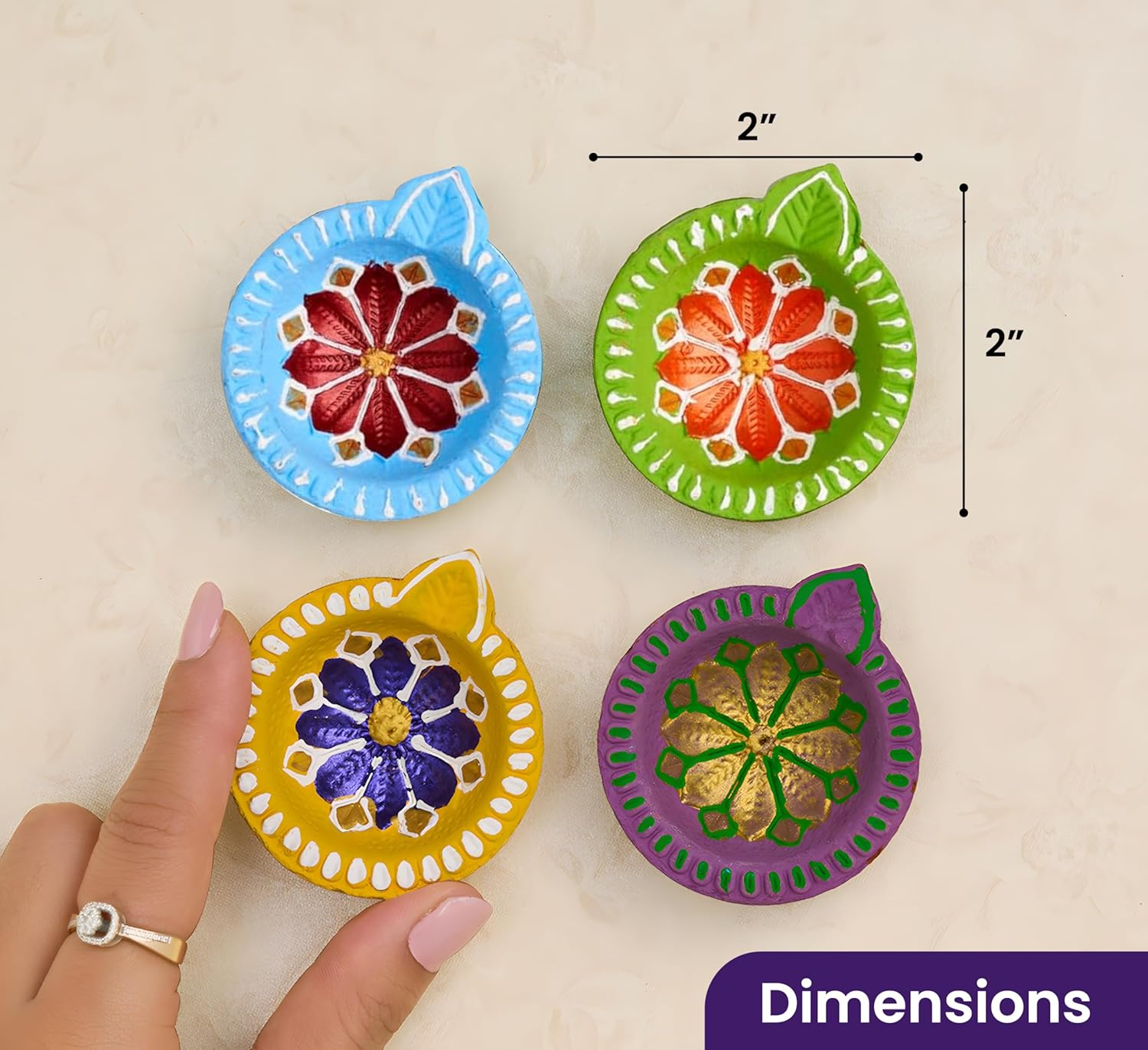 IndoTribe 12Pc Diwali Diyas For Decoration Diwali Decorations For Home Diwali Lights Diwali Decor Diwali Diya Diwali Candle Diwali Gifts For Friends Clay Diya For Diwali Tea Lights Candles Diwali Diya - Image 6