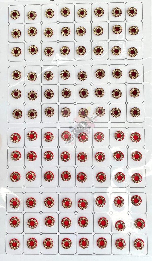 192 India Crafts Multicolored Bindis Forehead Tika Face Jewels Multi Size Indian Daily Use Forehead Bindi Round Dot (Shine) - Image 3