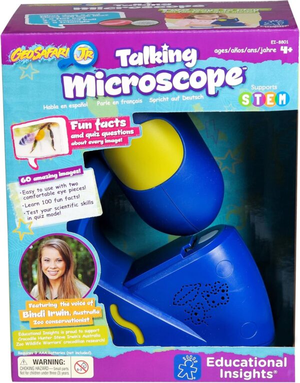 Educational Insights GeoSafari Jr. Talking Microscope Featuring Bindi Irwin: Microscope for Kids, STEM & Science Toy, Interactive Learning, Ages 3+ - Image 5