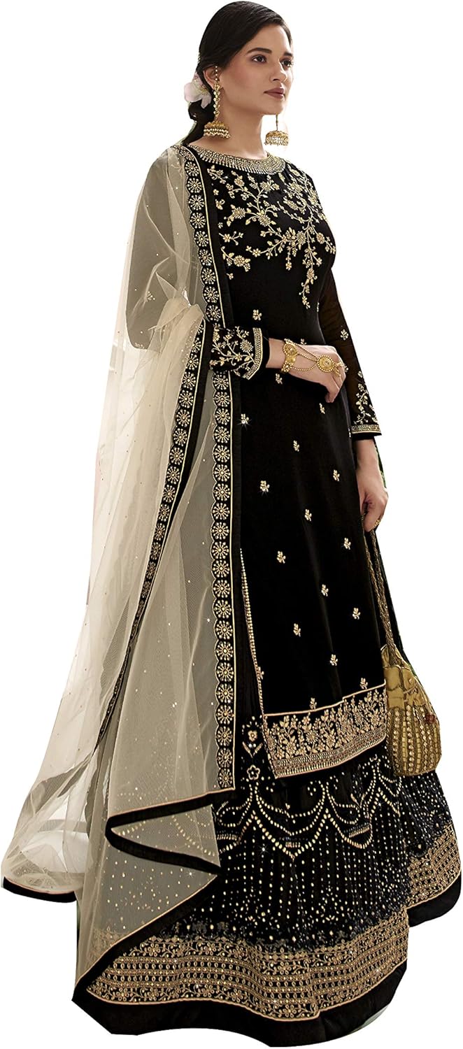 Delisa New Indian/Pakistani Eid Special Party/Ethnic wear Georgette Straight Ghagra Style Salwar for Womens NEW 00