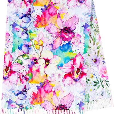 Double-Sided Large Wearable Art Scarf, Cashmere-Feel Reversible Iconic Classic Artworks by Legendary Artists