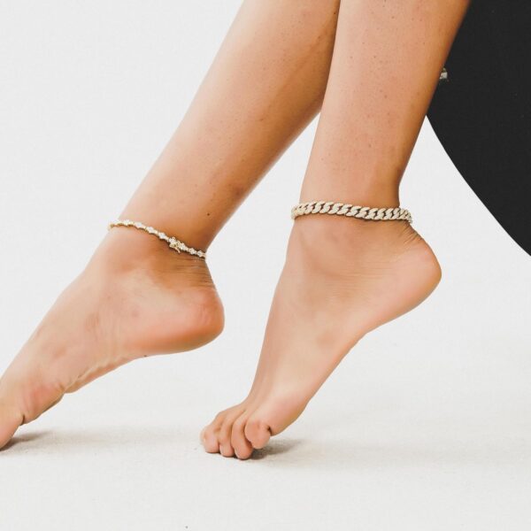 TOPGRILLZ Ankle Bracelets for Women Gold Anklets for Women Iced out 14K Gold Plated 5mm Silver Pink Anklets for Women Minimalist Foot Jewelry - Image 7