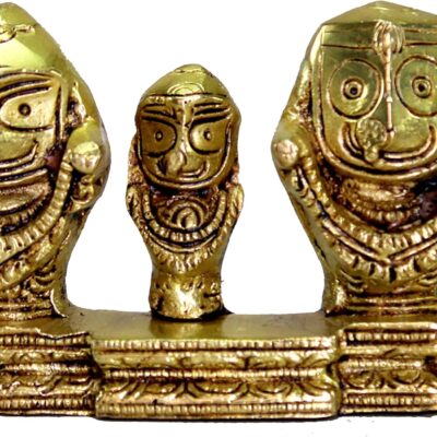 eSplanade Brass Lord Puri Jagannath, Balaram and Subhadra maa Idol for Decor Idol Murti Statue - 2.75 inches