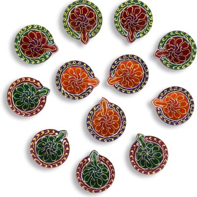 Diwali Diya for Decoration - Diyas for Diwali Clay Diya [ Pack of 12 ] - Indian Puja Oil Lamp | Diwali Decoration for Home - Dussehra Diwali Navratri Pooja Décorations Indian Return Gift Hashcart®
