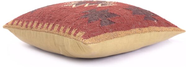3 PCS Set of Vintage Decor Hand-Loom Design Square Jute Rug Pillow Kilim Cushion Cover 18x18 Beautiful Handmade Jute Rug - Image 3