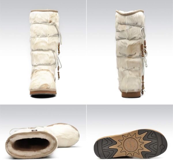 AU&MU Aumu Womens Comfort Suede Fur Shearling Stylish Knee High Winter Snow Boots Women Sheepskin - Image 3