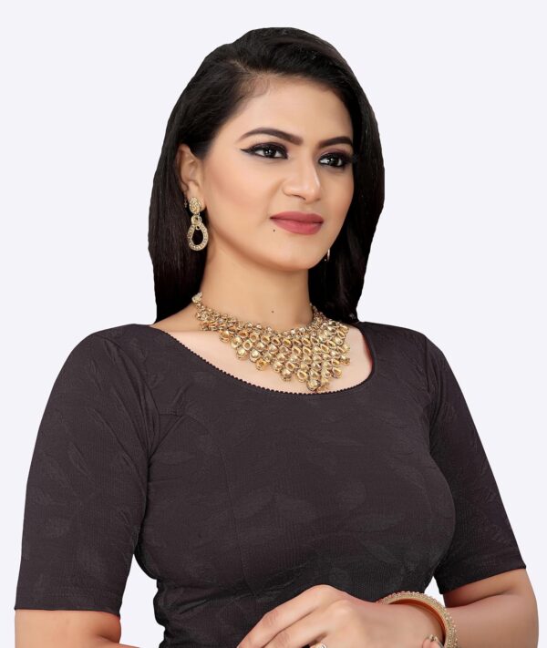 KNETLI Polyester Cotton Readymade Blouse for Women-Round Neck,Half Sleeve,Stretchable - Image 5