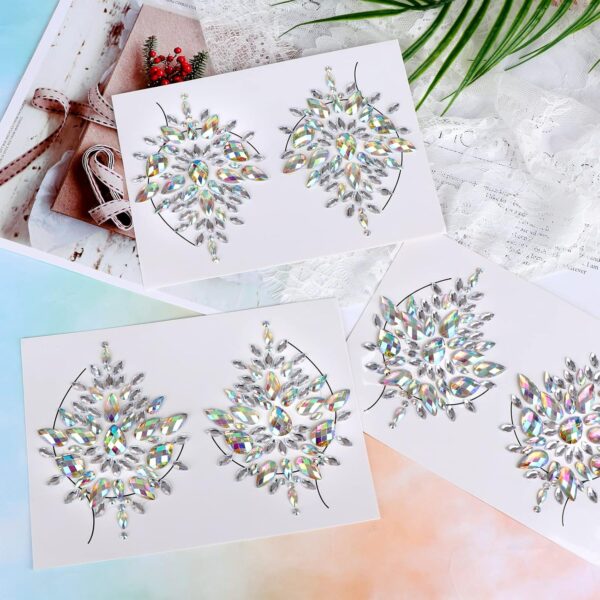 50 Sets Rhinestone Body Jewelry Stick On Crystal Costume Tattoo Nipple Crystal Gem Stones Bindi Stickers - Image 4