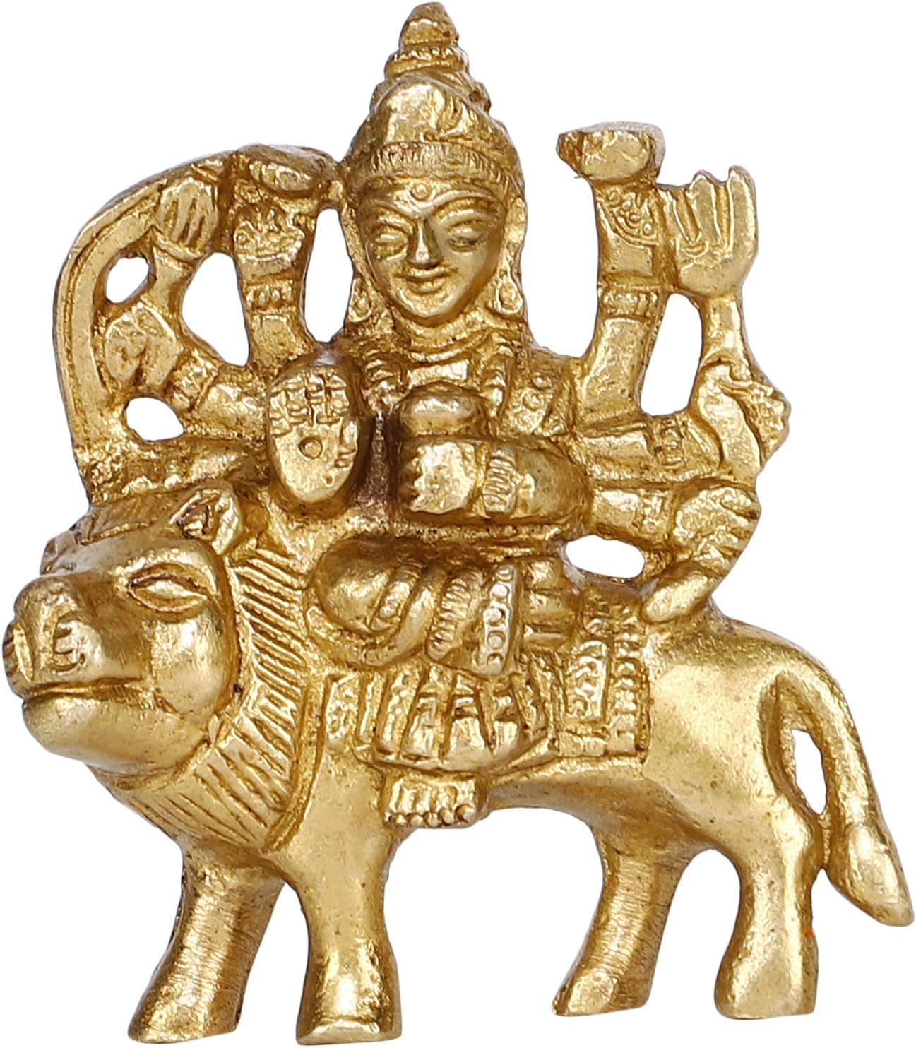 GURU JEE Brass Statue Goddess Maa Durga MATA Rani Murti Sherawali Idol Small Gifts Item