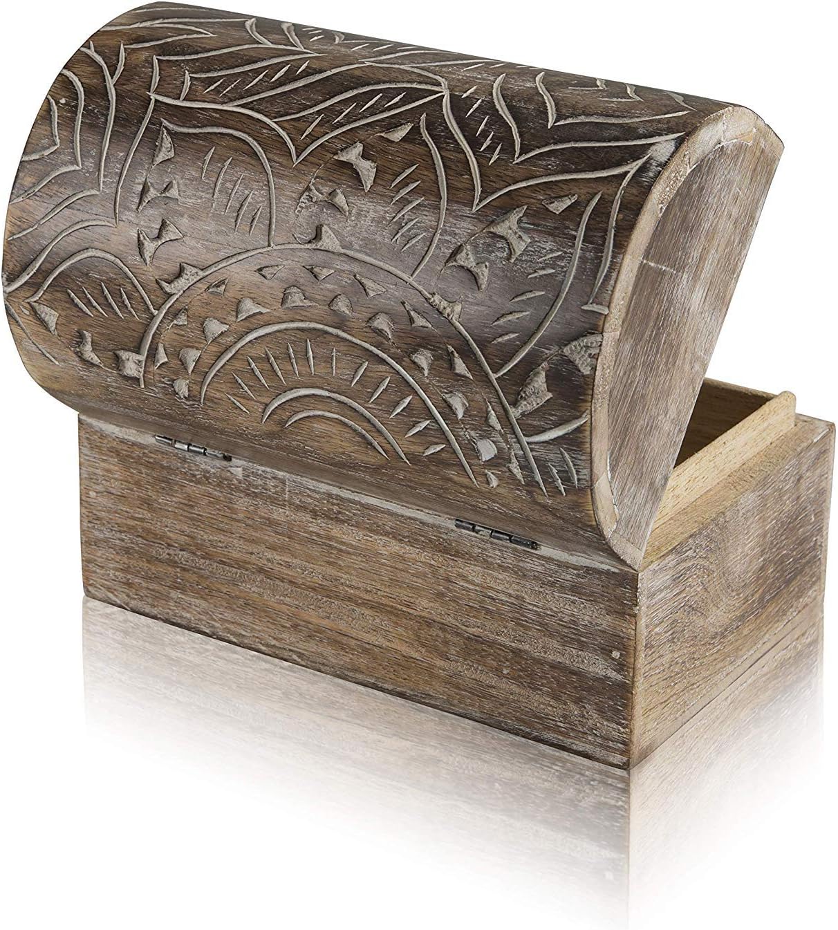 Great Birthday Gift Ideas Handmade Decorative Wooden Jewelry Box Treasure Box Jewelry Organizer Keepsake Box Treasure Chest Trinket Holder Lock Box Watch Box 9 x 6 Inch Great Gift Ideas (Brown) - Image 3