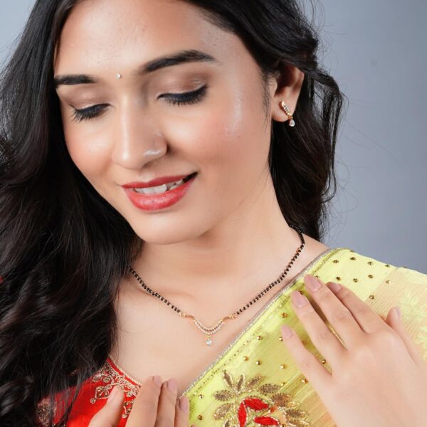 LOVENSPIRE Karva Chauth Puja Gift Hamper Navaratri Vratha Varalakshmi Vratham Hindu Teej Pooja Housewarming Return Gifts - Potli Bag Dupatta Mangalsutra with Earrings Bangle Bindi Mehndi Cone - Image 9