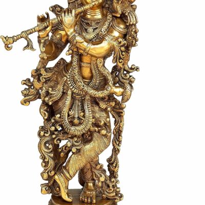 eSplanade - Brass Lord Krishna Kishan Murti Idol Statue Sculpture - 29" Inches - Very Big Size