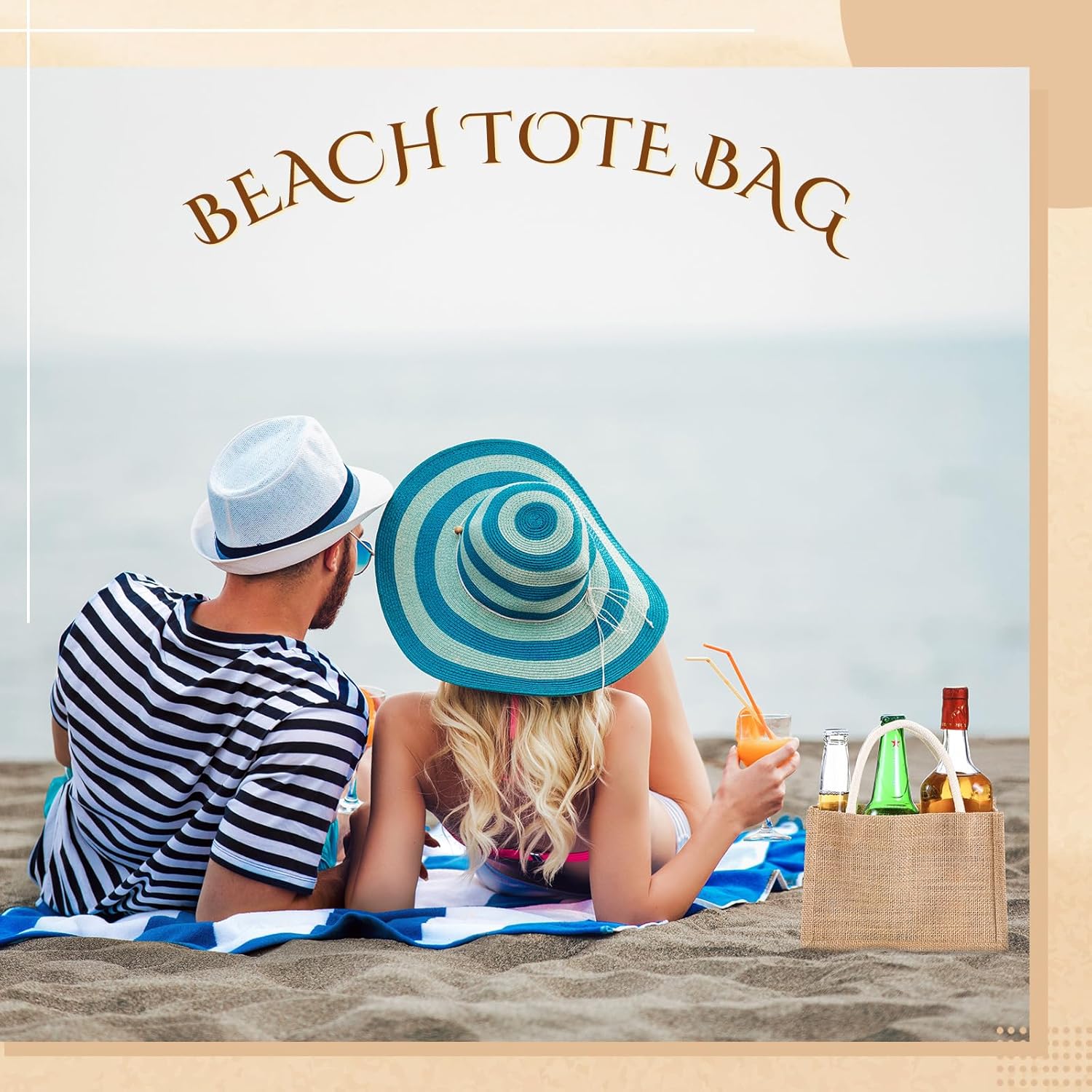 Cunno 24 Pcs Burlap Tote Bag Mini Jute Reusable Bag with Handles Small Blank Canvas Gift Bag Waterproof for Wedding Beach DIY(9.06 x 6.3 x 5.12,Classic) - Image 6