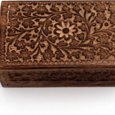 Great Birthday Gift Ideas Handmade Decorative Wooden Jewelry Box Jewelry Organizer Keepsake Box Treasure Chest Trinket Holder Watch Box Storage Box Housewarming Gifts Women