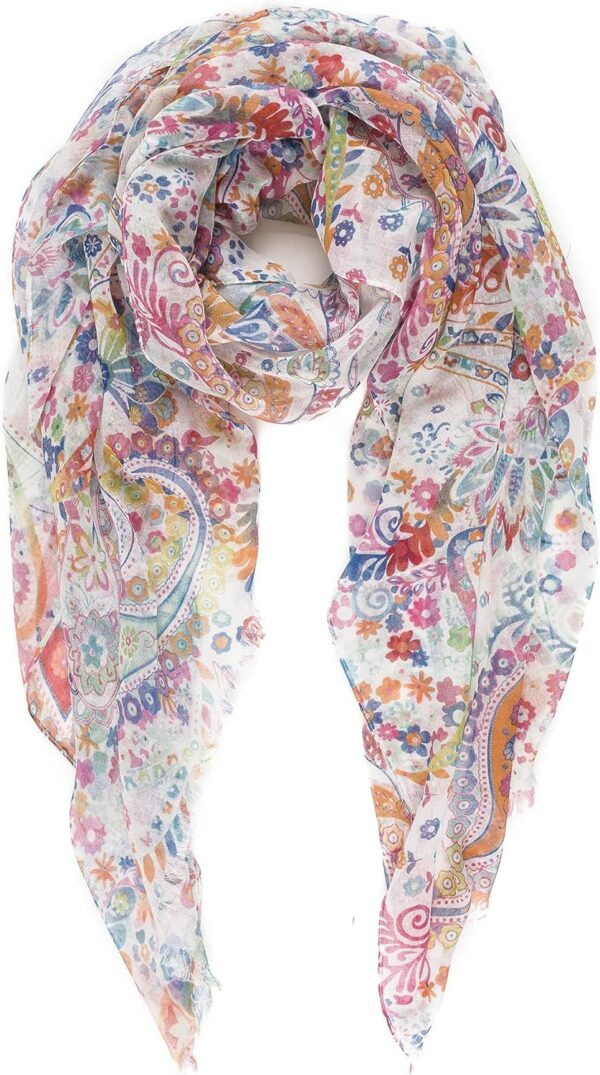 MELIFLUOS DESIGNED IN SPAIN Scarf for Women Lightweight Paisley Fashion for Fall Winter Scarves Shawl Wrap