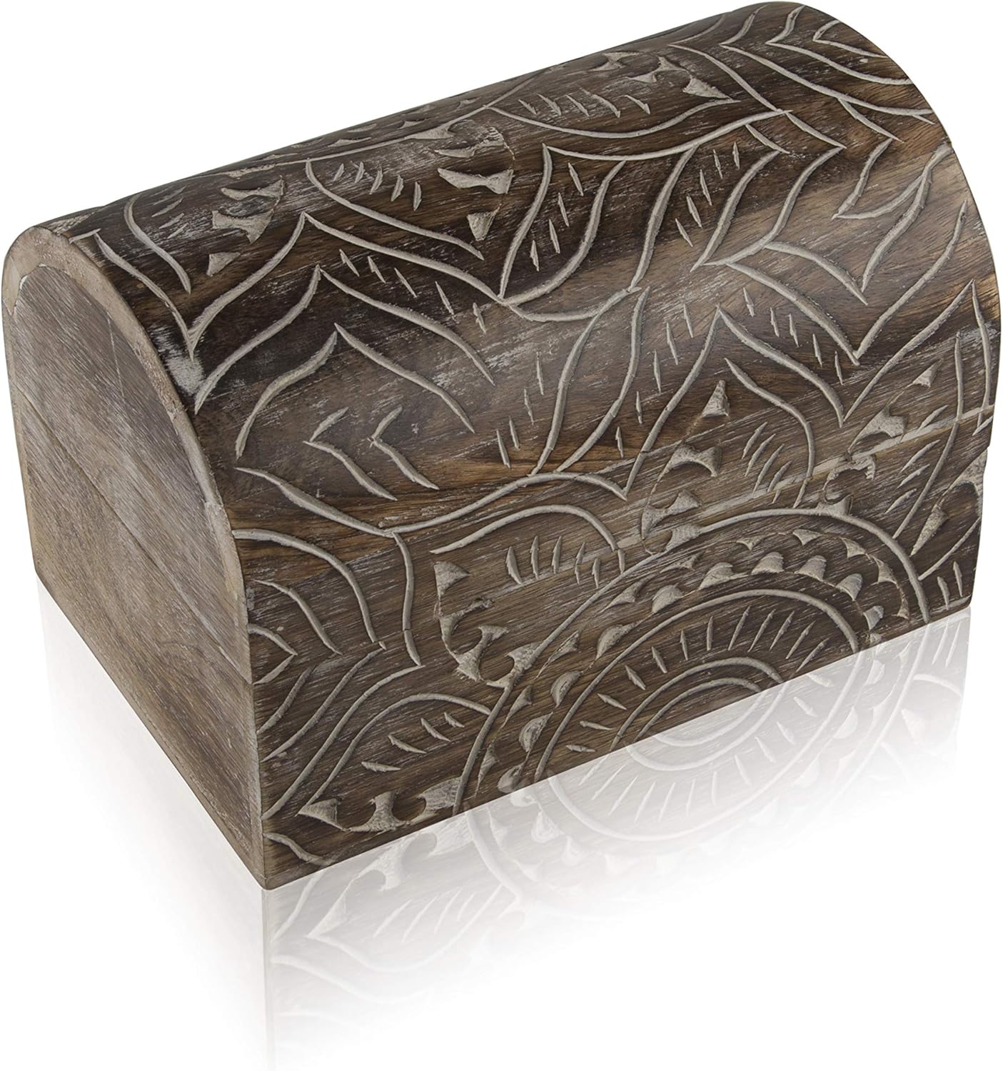 Great Birthday Gift Ideas Handmade Decorative Wooden Jewelry Box Treasure Box Jewelry Organizer Keepsake Box Treasure Chest Trinket Holder Lock Box Watch Box 9 x 6 Inch Great Gift Ideas (Brown)