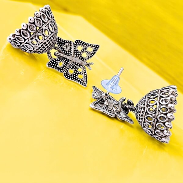 Traditional Butterfly Earrings for women jhumka oxidised Earrings for women jhumkas traditional Jhumki Artisan earrings for special occasions - Image 6