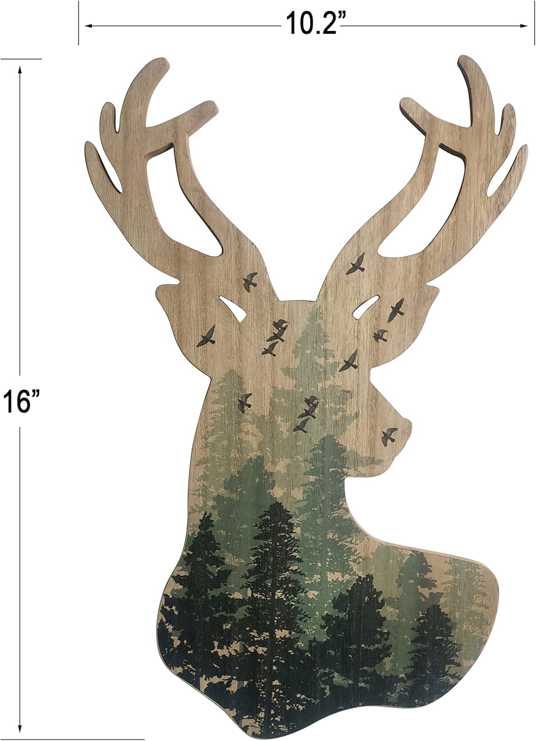 Limygus Wall Hanging Decor Deer Head Wall Art MDF, 10x16 inches, Unframed, Indoor, Home Office, Bathroom, Bedroom, Living Room, Wood, Art Deco, 0.66lbs - Image 7