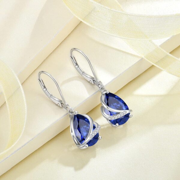 Teardrop Jewelry Set for Women 925 Sterling Silver Tanzanite Necklace and Earrings Set December Birthstone Jewelry Gifts for Her - Image 2