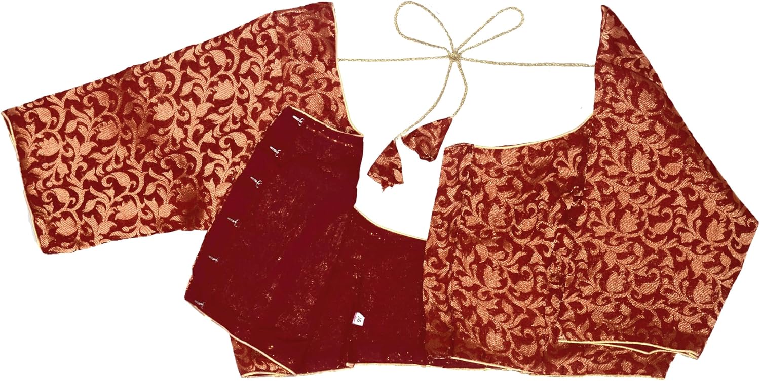 Chandrakala Banarasi Blouses for Women Sarees,Readymade (B181-P) - Image 4