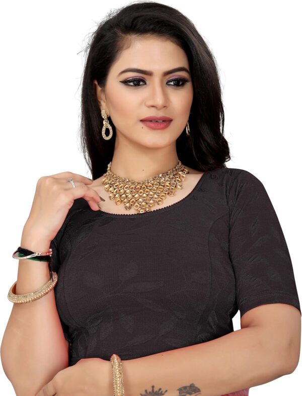 KNETLI Polyester Cotton Readymade Blouse for Women-Round Neck,Half Sleeve,Stretchable