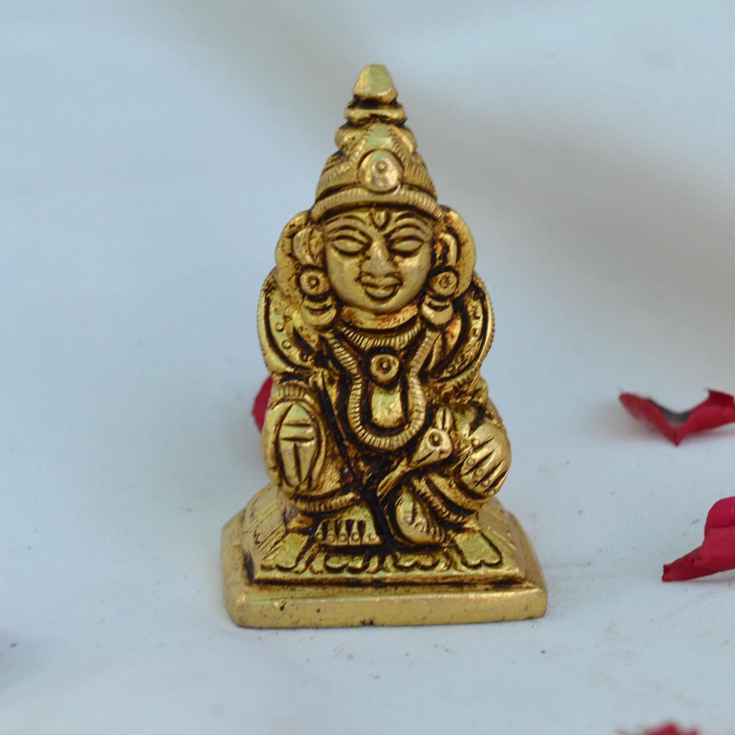 Brass Kuber Maharaj Statue Idol (2.25inch 120 gram) God of Treasure Wealth Deity Figurine Diwali Worship Home Decor Kubera Kuvera Dhanpati Vaisravana Raja Murti Sculpture Gift Puja Room (Model 3)