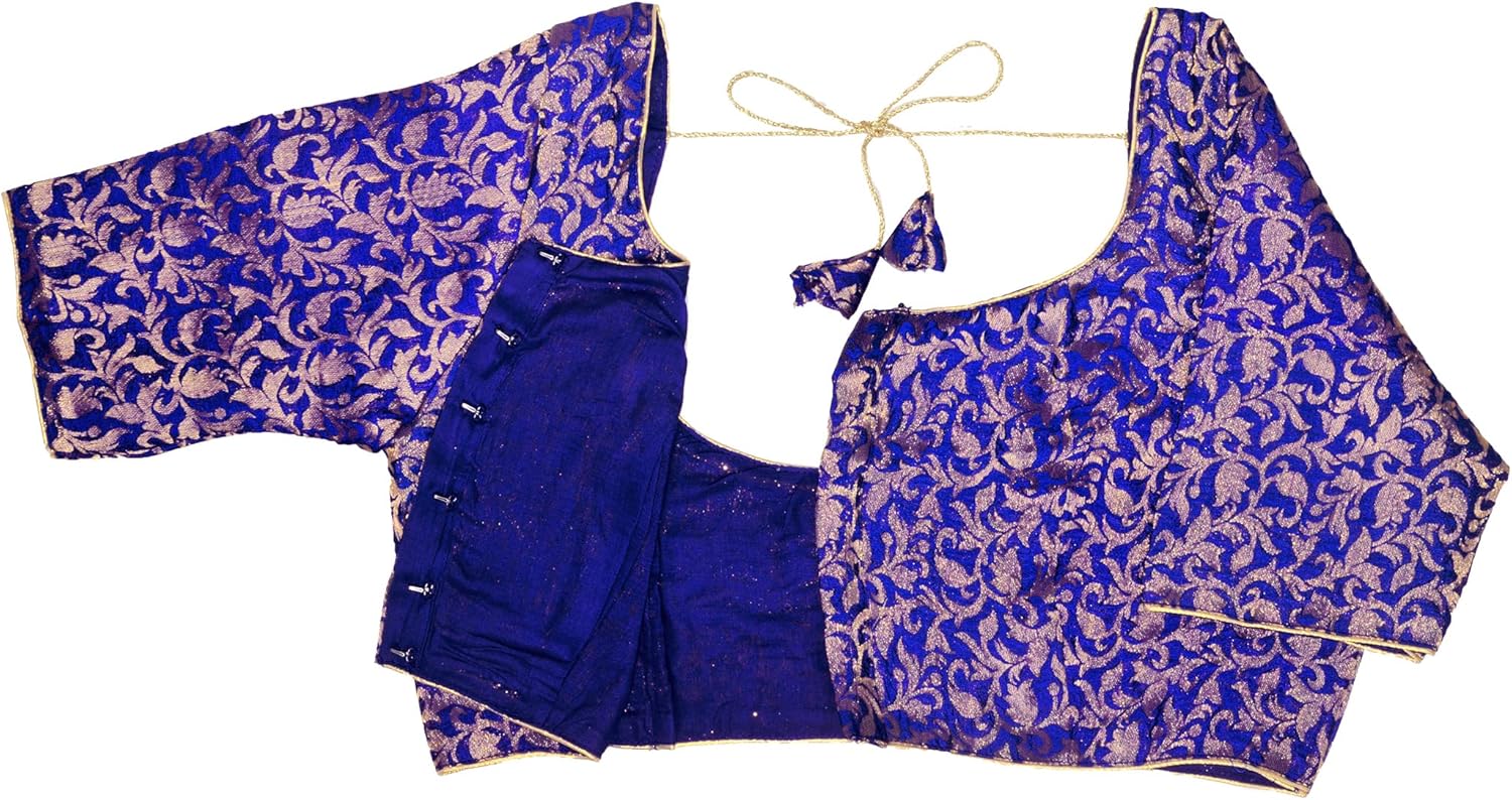 Chandrakala Banarasi Blouses for Women Sarees,Readymade (B181-P) - Image 4