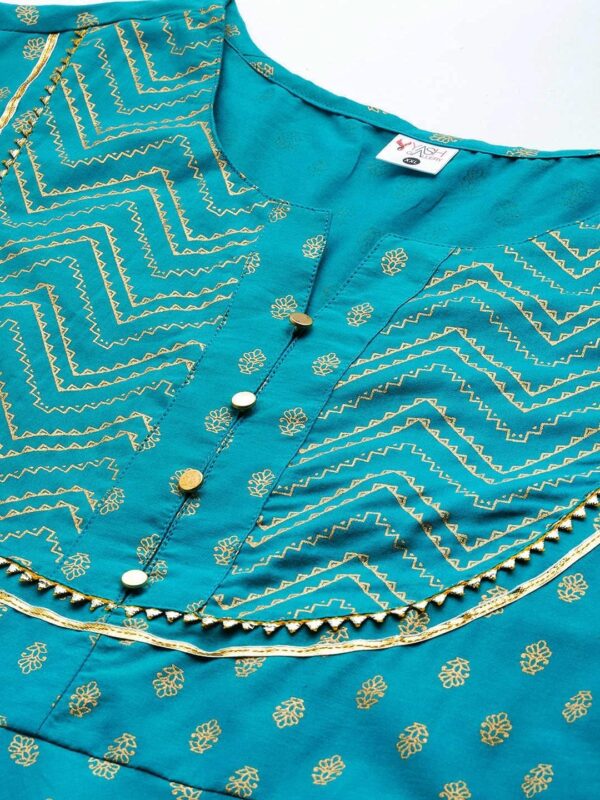 Yash Gallery Women's Cotton Slub Printed Anarkali Kurta - Image 5