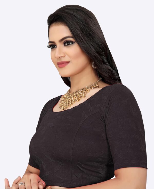 KNETLI Polyester Cotton Readymade Blouse for Women-Round Neck,Half Sleeve,Stretchable - Image 6