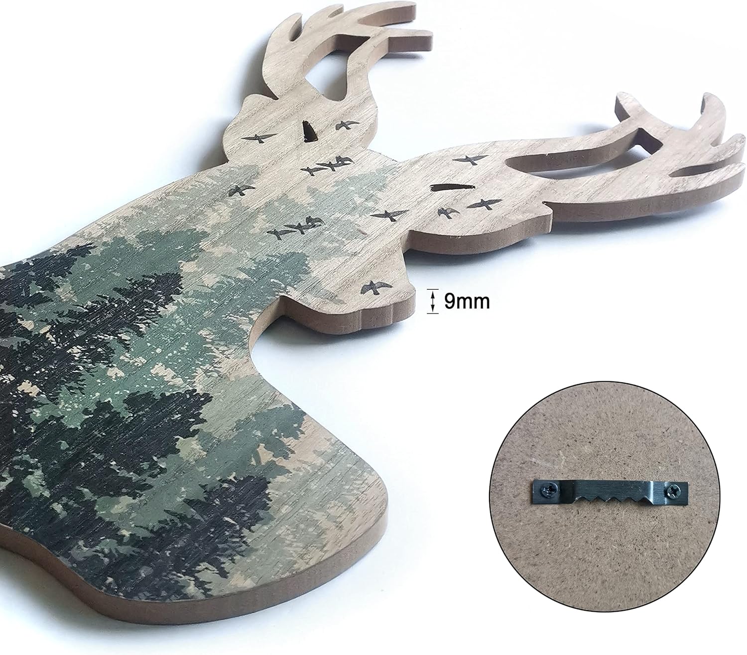 Limygus Wall Hanging Decor Deer Head Wall Art MDF, 10x16 inches, Unframed, Indoor, Home Office, Bathroom, Bedroom, Living Room, Wood, Art Deco, 0.66lbs - Image 6