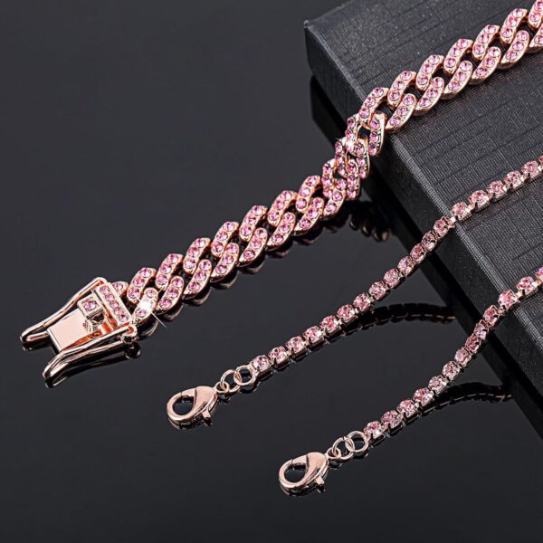 Sureio 3 Pcs Anklets Bracelet for Women Adjustable Diamond Tennis Anklets for Women Wedding Fashion Gifts - Image 2