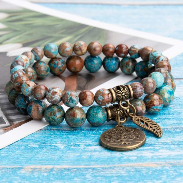 Bivei Natural Semi Precious Gemstone beads bracelet for women - Life Tree and Leaf Charm Energy Reiki Crystal Stretch Bracelets - Image 6