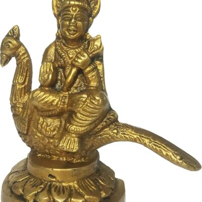 Purpledip Brass Idol Murugan Karthikeya: Subrahmanya Statue (11229C)
