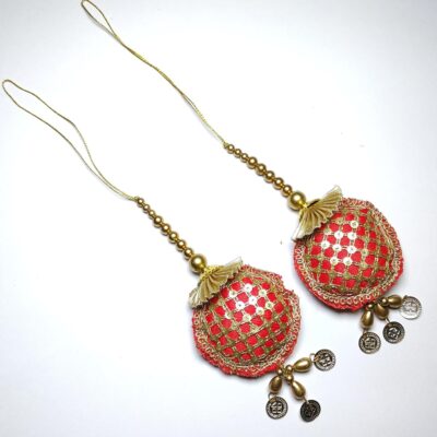 Lehenga, Ghagra, Sharara Latkan with Handmade Ethnic Hanging Tassel for Women's Blouse and Saree (Red), Large