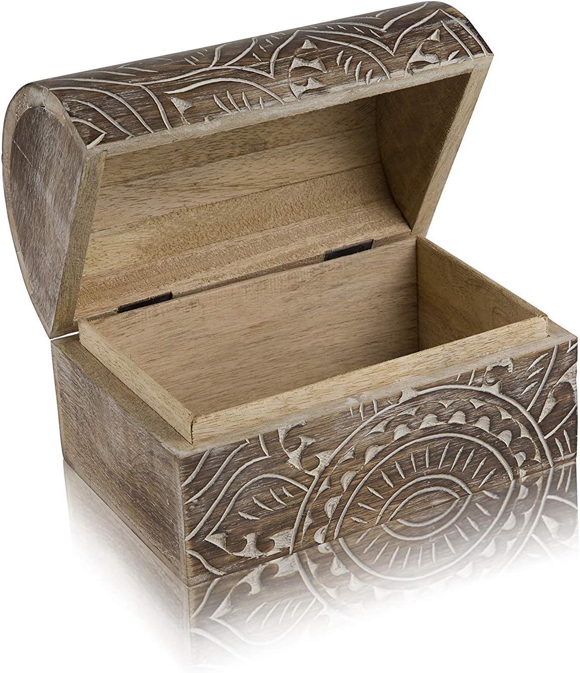 Great Birthday Gift Ideas Handmade Decorative Wooden Jewelry Box Treasure Box Jewelry Organizer Keepsake Box Treasure Chest Trinket Holder Lock Box Watch Box 9 x 6 Inch Great Gift Ideas (Brown) - Image 4