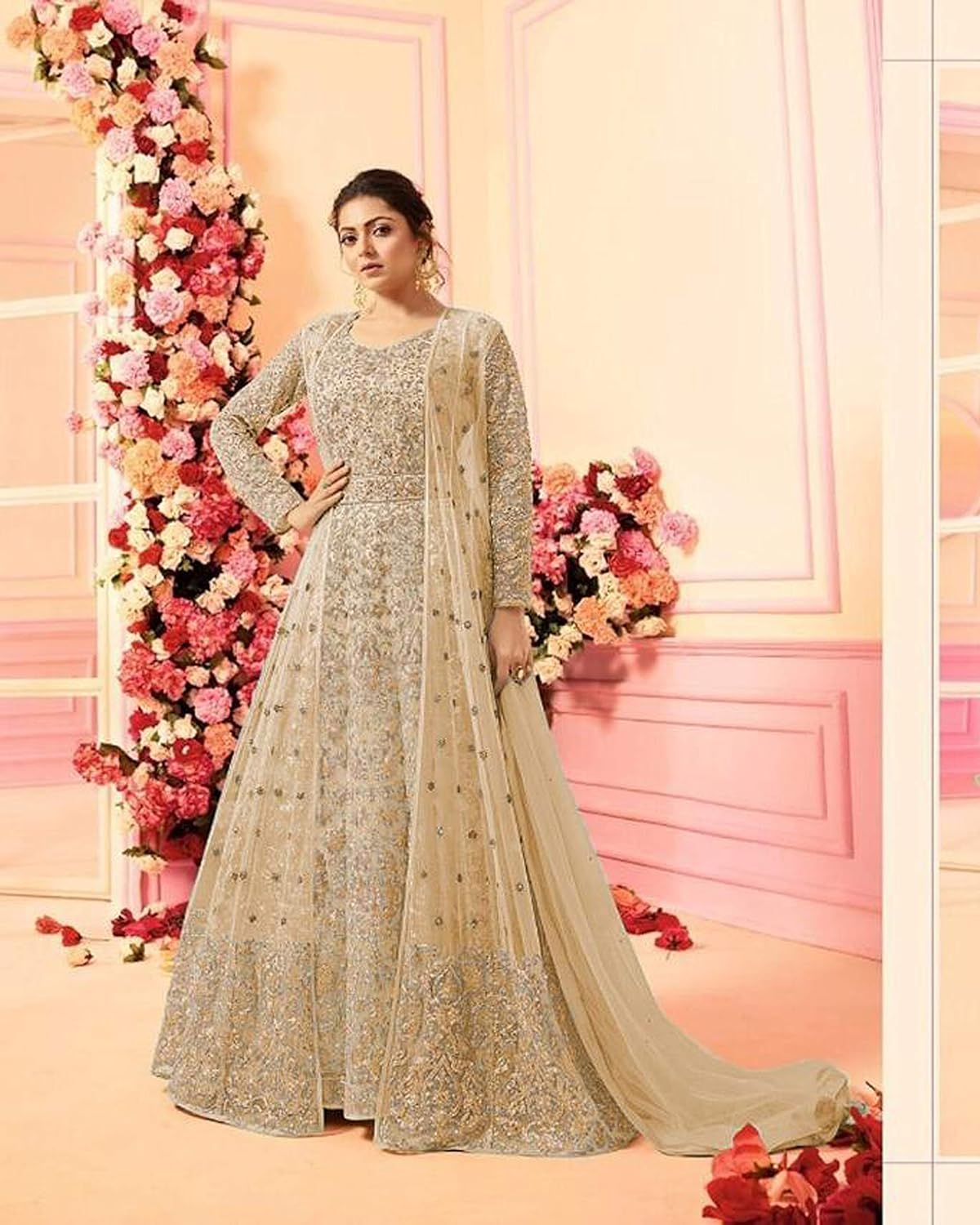 Delisa Indian/Pakistani Bollywood Party Wear Long Anarkali Gown for Womens LT NNew - Image 2