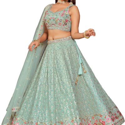 Indian Ready to wear Lehenga Choli for Women Flared Party Night with Stitched Blouse-ZGM