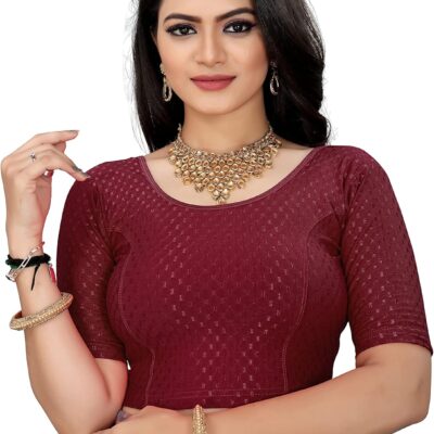 KNETLI Polyester Cotton Readymade Stretchable Blouse for Women