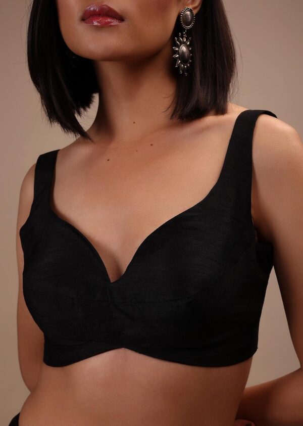 Women's Readymade Banglori Silk Blouse For Sarees || Indian Bollywood Padded Stitched Choli Crop Top - Image 5